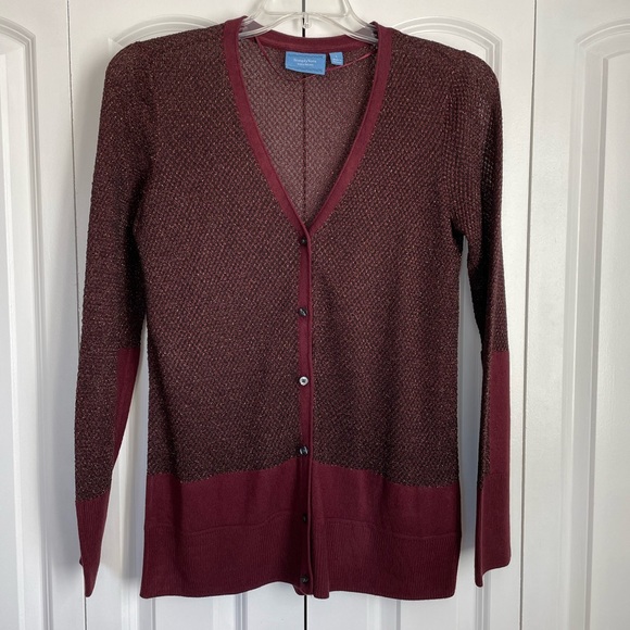 Simply Vera Vera Wang Lurex Cardigan Sweater L - Picture 6 of 9